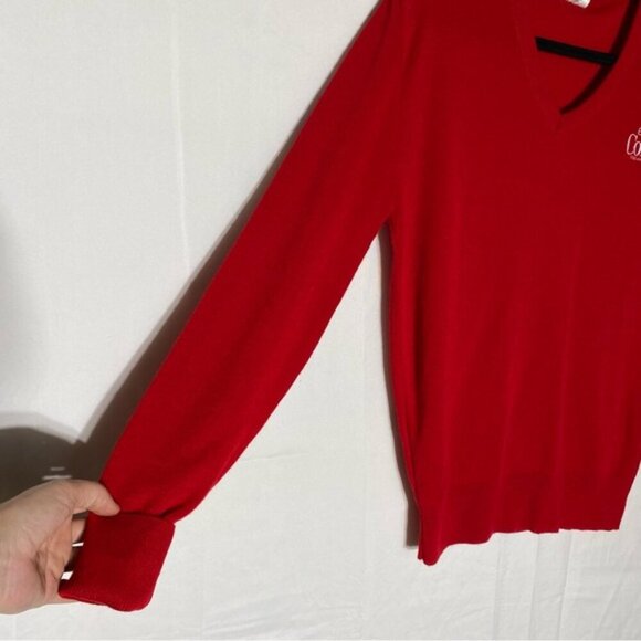 Vintage Coca Cola Red Acrylic Knit V Neck Pullover Light Sweater S - Picture 10 of 14